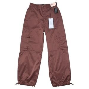 BCBGeneration Brown Satin Track Pants Joggers